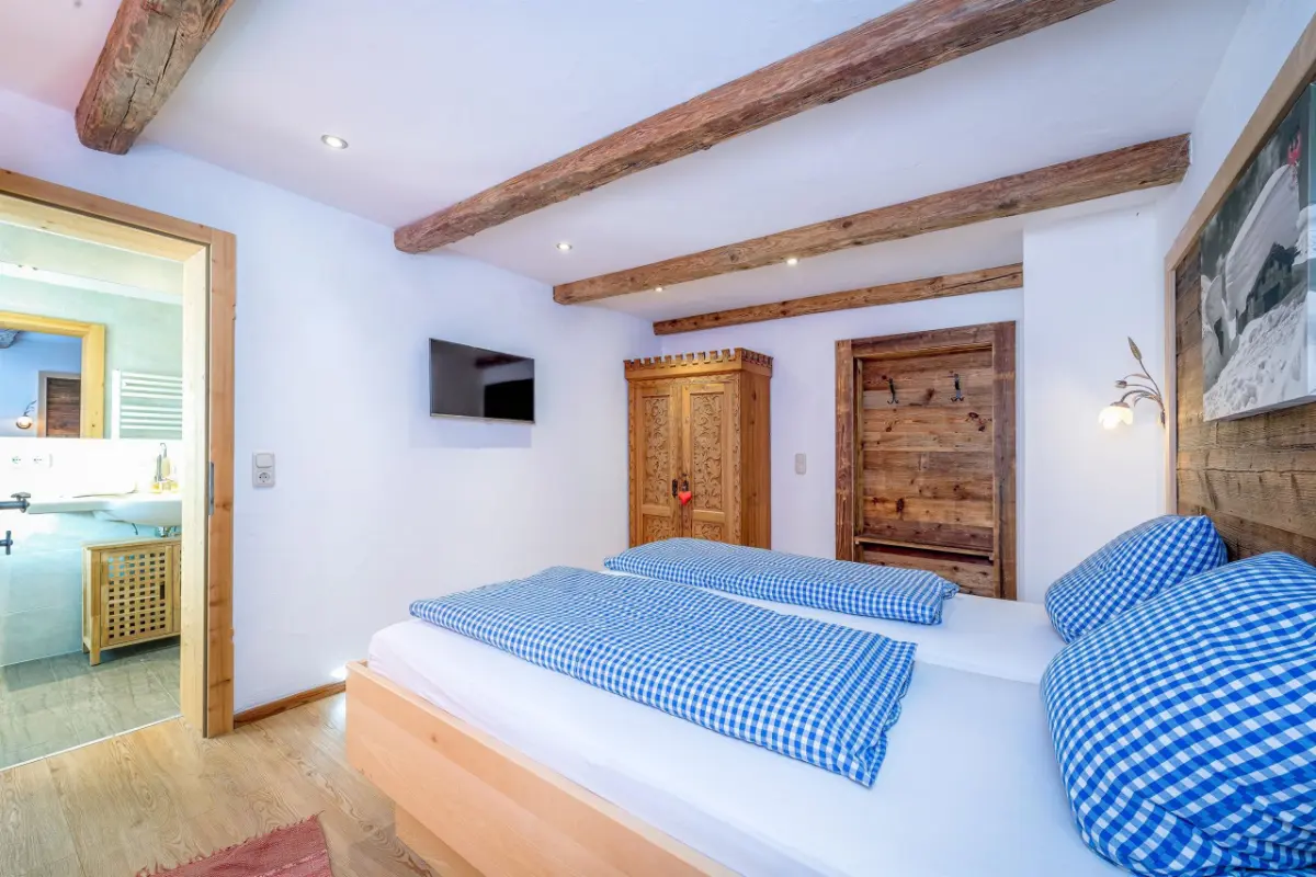Bedroom in the Astbergblick apartment — farm holiday flat in Going am Wilden Kaiser