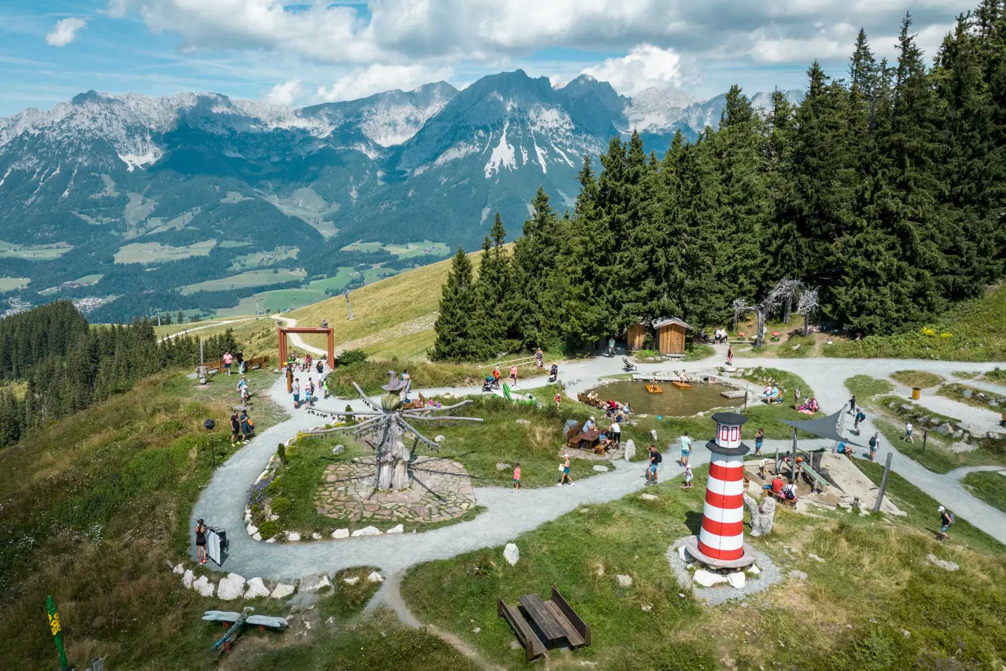 Ellmis Zauberwelt am Hartkaiser aus der Luft